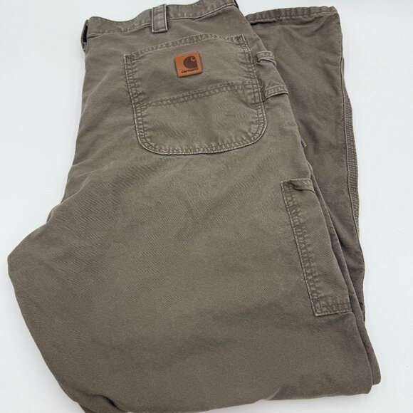 Carhartt Men’s Dark Khaki Loose Original Fit Pants 38x34 - Picture 1 of 16